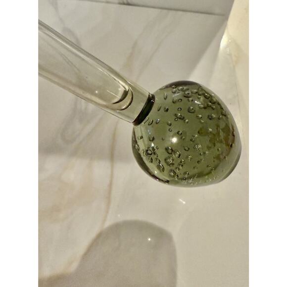 Kosta Of Sweden Controlled Bubble Bud Slim Gray Green Vase Vintage 8 Inch - Picture 8 of 10